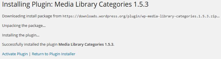 Plugin install confirmation page